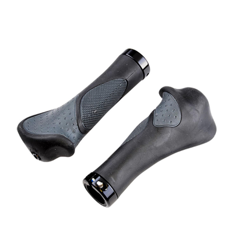 POIGNEE VELO OPTIMIZ LOCK ON SIMPLE GEL/KRATON ERGONOMIQUE NOIR/GRIS 139MM (PR)