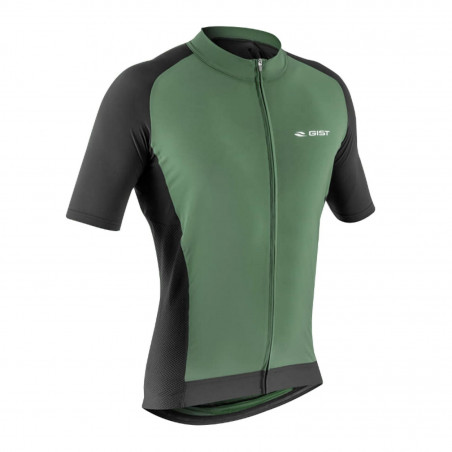 MAILLOT GIST GRAVEL ETE MANCHES COURTES ZIP TOTAL VERT-NOIR XXL