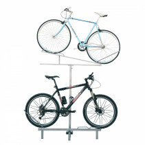 PRESENTOIR DE MAGASIN 2 VELOS SUR 2 NIVEAUX GRIS