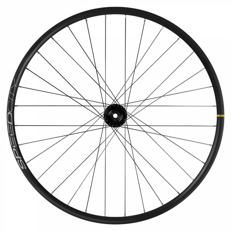 Roue vtc - city 700 mavic speedcity tubeless ready avant disc centerlock axe traversant 12-100 noir jante 622-25