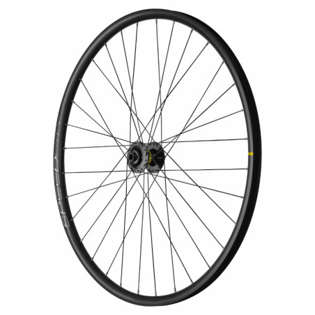 Roue vtc - city 700 mavic speedcity tubeless ready avant disc centerlock axe traversant 12-100 noir jante 622-25