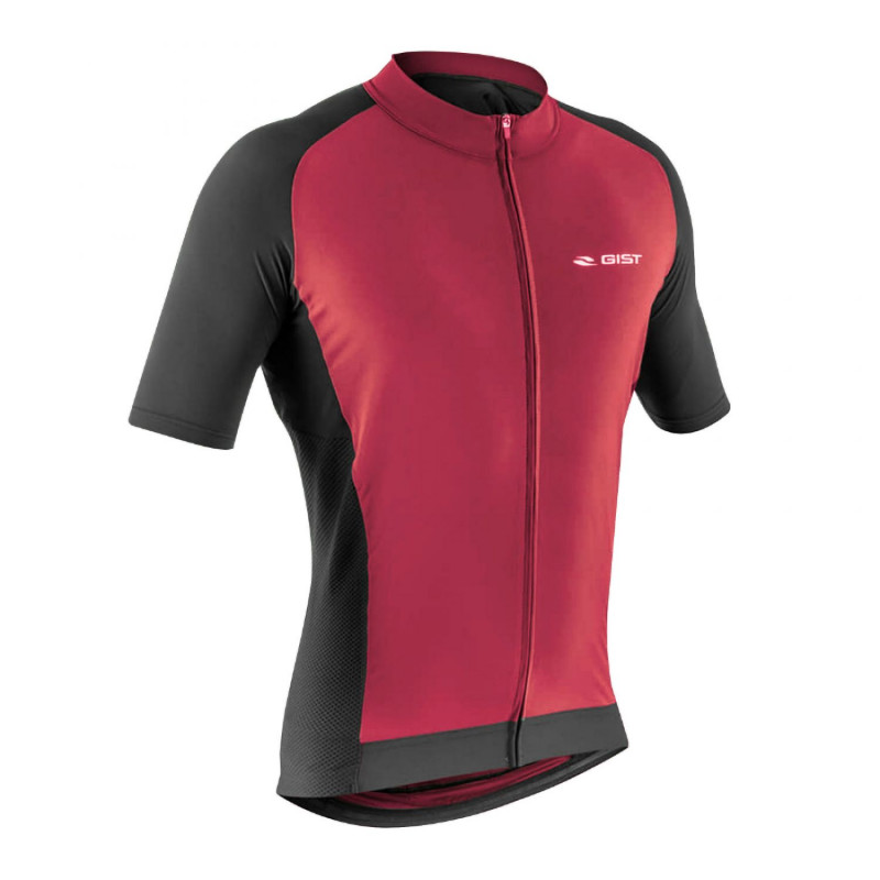 MAILLOT GIST GRAVEL ETE MANCHES COURTES ZIP TOTAL ROUGE  M  -5361