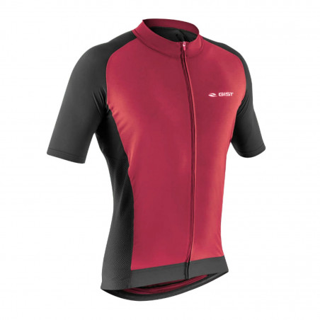 MAILLOT GIST GRAVEL ETE MANCHES COURTES ZIP TOTAL ROUGE  M  -5361