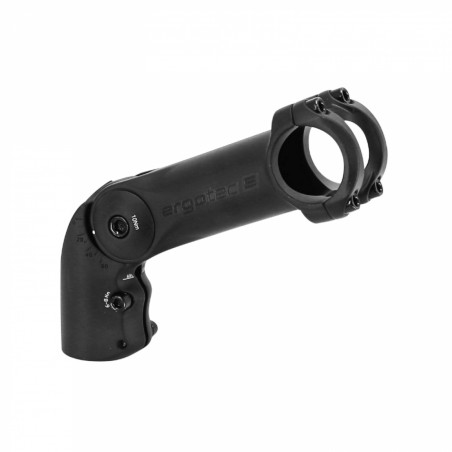 POTENCE VTT -URBAIN-TREKKING ERGOTEC REGLABLE OCTOPUS XL REHAUSSE ALU NOIR 31,8  L 115mm  POUR FOURCHE 1"1-8 (HOMOLOGUE NIVEAU