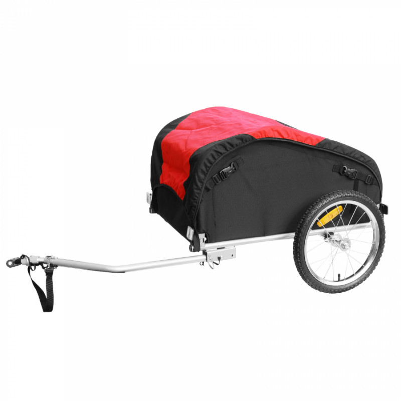 Remorque velo utilitaire maxi 45kg (dimensions l75xl53xh42) avec roues 16" fixation axe de roue - remorque livree avec bache,