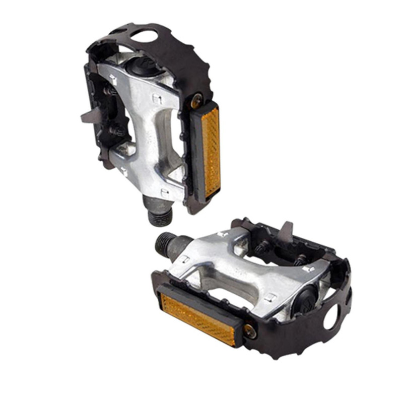 PEDALE VTT ALU OPTIMIZ NOIR D9/16 (PR) (CALE-PIEDS ADAPTABLE)