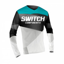 MAILLOT SWITCH REPLICA MANCHES LONGUES BLANC-NOIR-AZUR XXL     -1088