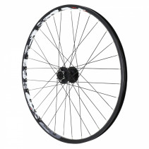 Roue vtt 26" karma disc avant noir double paroi illet moyeu Shimano m475 6 trous noir rayons noirs  32 rayons jante 21c
