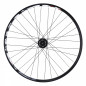 Roue vtt 26" karma disc avant noir double paroi illet moyeu Shimano m475 6 trous noir rayons noirs  32 rayons jante 21c