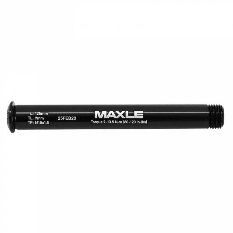 AXE-BLOCAGE DE ROUE ROUTE TRAVERSANT MAXLE STEALTH AVANT FILETAGE 1.5 15X100 NOIR ROCKSHOX (LONGUEUR 125mm - LONGUEUR FILETAGE