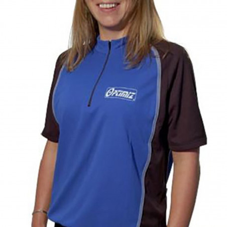MAILLOT OPTIMIZ BICOLORE BLEU/NOIR ZIP NOIR  S