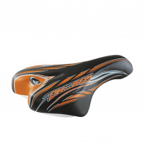 SELLE ENFANT KID 14/16/20 POUCES MONTE GRAPPA 996 OK GO NOIR/ORANGE AVEC CHARIOT DE SELLE