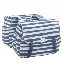 SACOCHE VELO PORTE BAGAGE A PONT NEWLOOXS BLUE STRIPES JOLI DOUBLE BLANC/BLEU - 34 LITRES