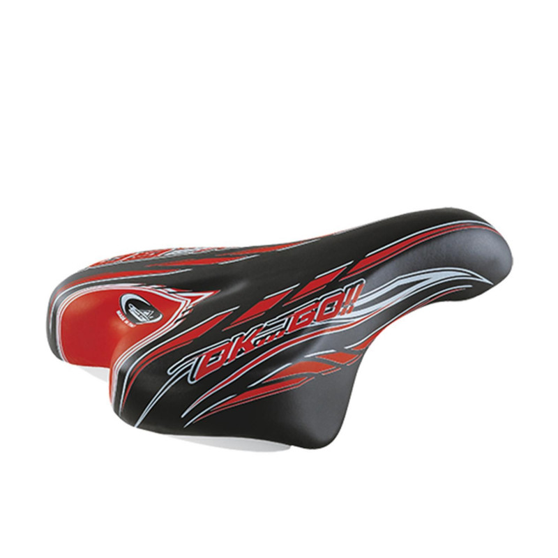 SELLE ENFANT KID 14/16/20 POUCES MONTE GRAPPA 996 OK GO NOIR/ROUGE AVEC CHARIOT DE SELLE