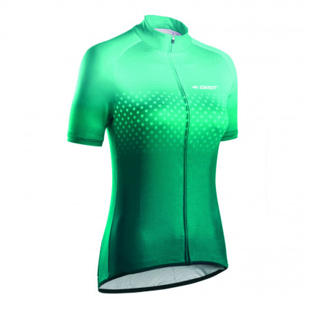 MAILLOT GIST MANCHES COURTES POIS FEMME VERT  M  -5374