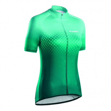 MAILLOT GIST MANCHES COURTES POIS FEMME VERT XL  -5374