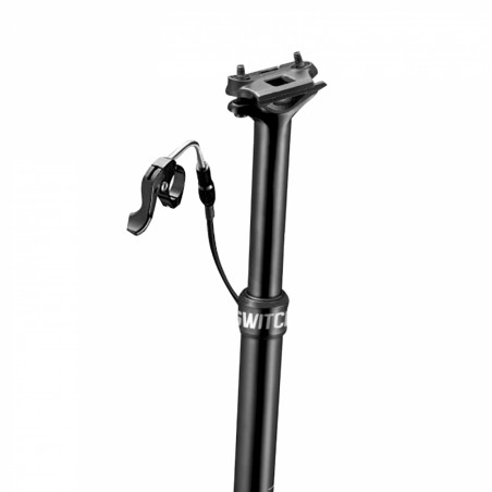 TIGE DE SELLE VTT REGLABLE SWITCH SW-125 ALU NOIR DIAM. 30.9  L420mm (REGLAGE PAR CABLE INTERNE DEBATTEMENT 125mm) FIXATION