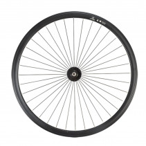 Roue fixie 700 av ecrou axe plein jante noir mach1 550. moyeu noir 32t