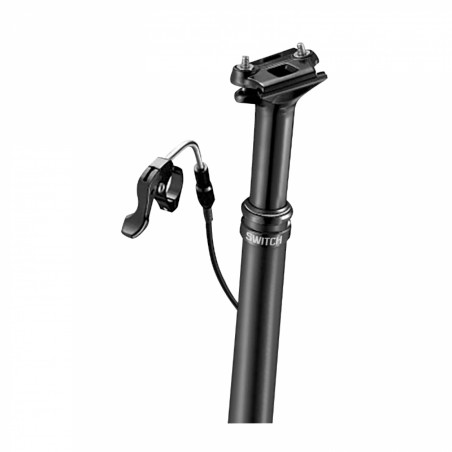 TIGE DE SELLE GRAVEL REGLABLE SWITCH SW-50 ALU NOIR DIAM. 31.6  L400mm (REGLAGE PAR CABLE INTERNE DEBATTEMENT 50mm) FIXATION