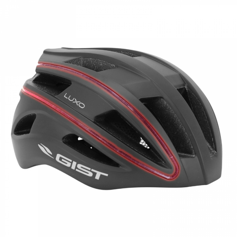 CASQUE VELO ADULTE GIST URBAIN LUXO NOIR IN-MOLD AVEC ECLAIRAGE 360° TAILLE 52-58 REGLAGE MOLETTE