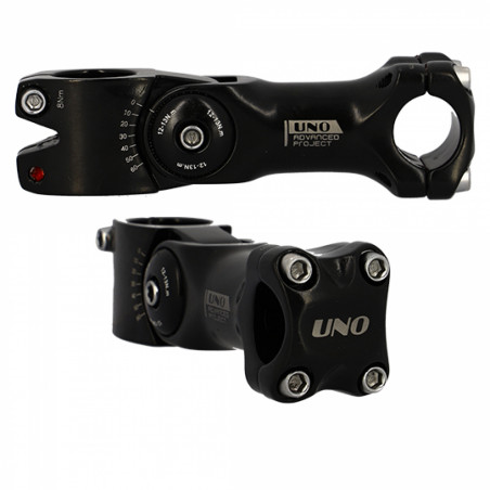 POTENCE REGLABLE AHEAD SET 1"1/8 L110 UNO ALU NOIR 0 A 60° (CINTRE 25.4)