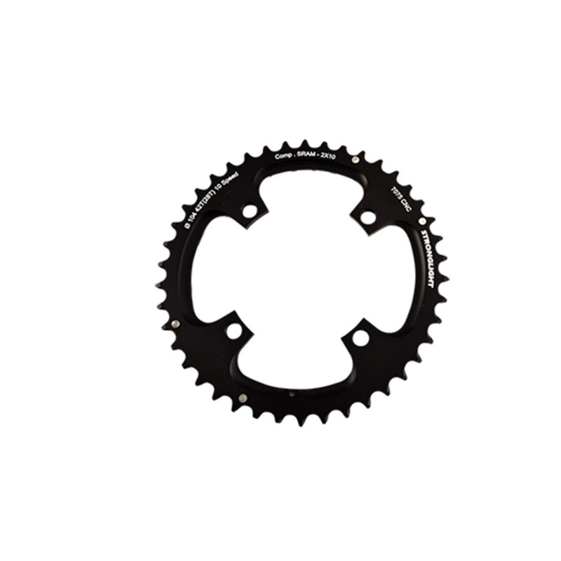 PLATEAU VTT DOUBLE DIAM 104 EXT.42DTS NOIR 4BR. ALU 7075 STRONG 10V SRAM (PLATEAU FILETE)