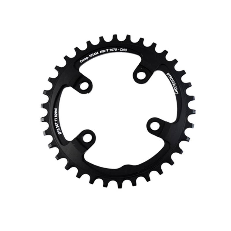 PLATEAU VTT MONO DIAM  76 EXTER 34DTS NOIR 4 BRANCHES ALU 7075 (COMP.1X11 SRAM XX1) STRONG