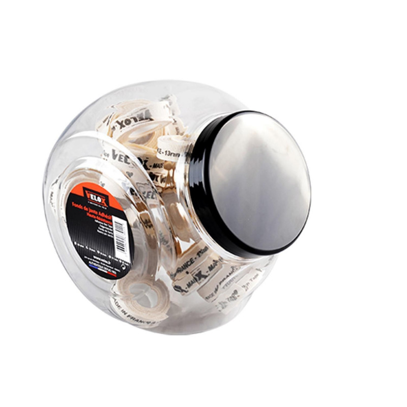 FOND DE JANTE ADHESIF VELOX 13MM HAUTE RESISTANCE COTON ROULEAU DE 2M (BOCAL X30)