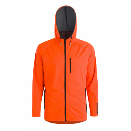 VESTE DE PLUIE ADULTE GIST GIACCA WATERPROOF 15 MICRON AVEC CAPUCHE ORANGE XL  -5276