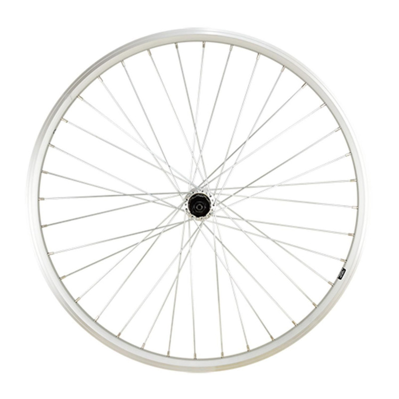 Roue vtt 26" ar blocage k7 jante argent mach1 er10 moy.shim tx500 v-brake 8/9/10v