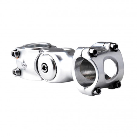 POTENCE REGLABLE AHEAD SET 1" 1"1/8 L110 UNO ALU ARGENT 0 A 60° (CINTRE 31.8)
