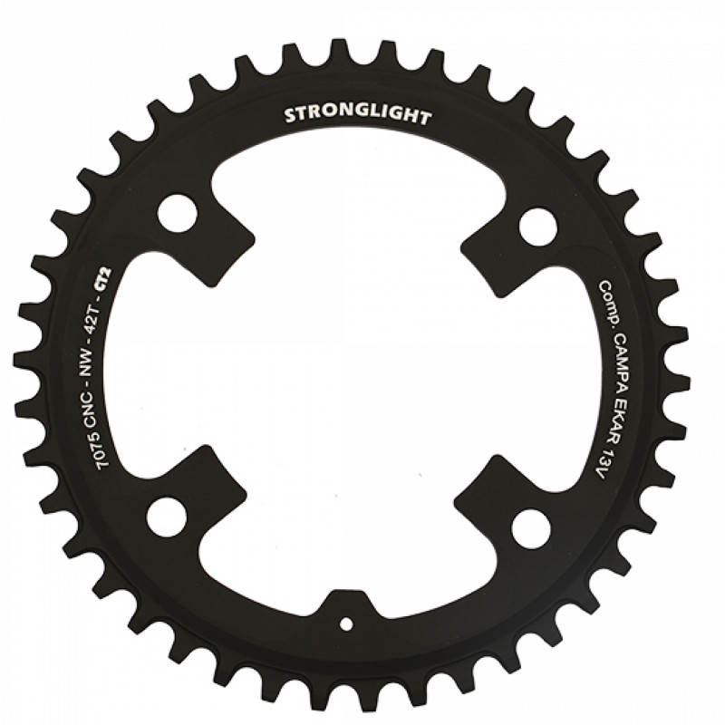PLATEAU GRAVEL MONO DIAM 123 38DTS ALU 7075 NOIR 4 BRAN. STRONG COMP. CAMPA EKAR 13