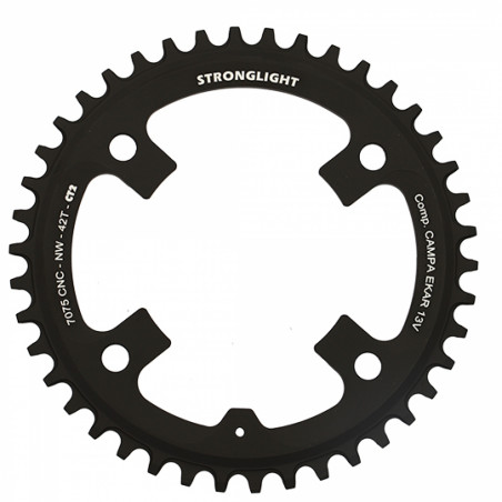 PLATEAU GRAVEL MONO DIAM 123 38DTS ALU 7075 NOIR 4 BRAN. STRONG COMP. CAMPA EKAR 13