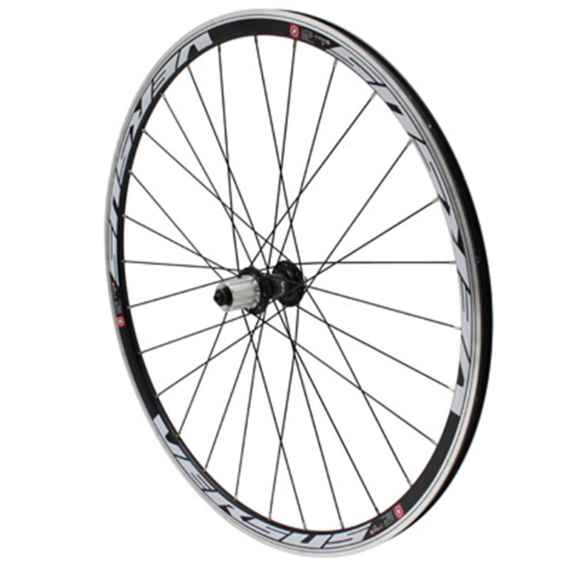Roue route 700 versus arriere noir moyeu reflex roulement pour cassette Shimano-Sram 11-10-9v. ray. noir 28t. profil 30mm