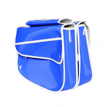 SACOCHE VELO PORTE BAGAGE A PONT 2 VOLUME VELOX BLEU VERNIS - 310x270x90MM S/COMMANDE