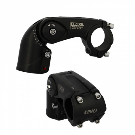 POTENCE REGLABLE AHEAD SET 1''1/8 L90 UNO ALU 6061 NOIR HT 62MM 0/ 60° (CINTRE 31.8)