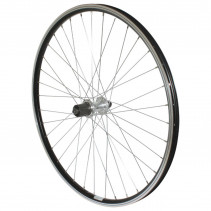 Roue vtt 26" p2r arriere noir double paroi moy alu blocage cassette 9-8v.