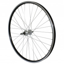 Roue vtt 26" p2r arriere alu noir double paroi moy alu roue libre 7-6v. axe plein