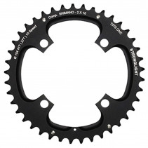 PLATEAU VTT 4BRA D.104 POUR SHIMANO STRONGLIGHT DOUBLE 41DTS EXTERIEUR NOIR 2x10V. (SAUF XT-XTR) NON FILETE 10V. - EPAISSEUR 5mm