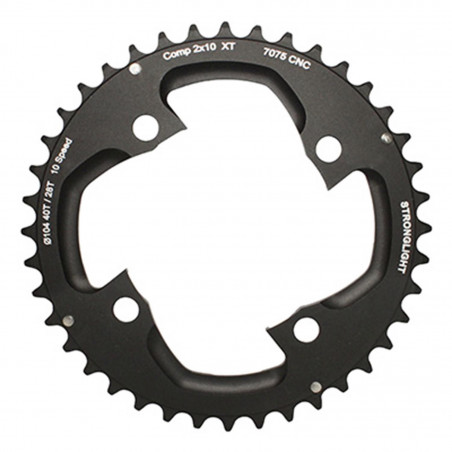 PLATEAU VTT 4BRA D.104 POUR SHIMANO XT M785 STRONGLIGHT DOUBLE 40DTS EXTERIEUR NOIR (POUR INTERIEUR 28DTS) NON FILETE -