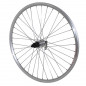 Roue vtt 26" er10 arriere argent double paroi moyeu alu blocage pour cassette Shimano-Sram 9-8v.