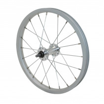 Roue vtt 16" avant 16x1,75 alu moy acier axe plein (vendu sans ecrou 9x100)