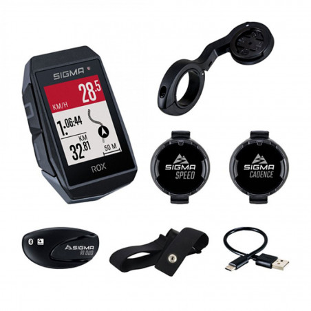 Compteur velo sans fil/gps Sigma rox 11.1  evo 150 fcts noir sensor set (vitesse-cadence-c