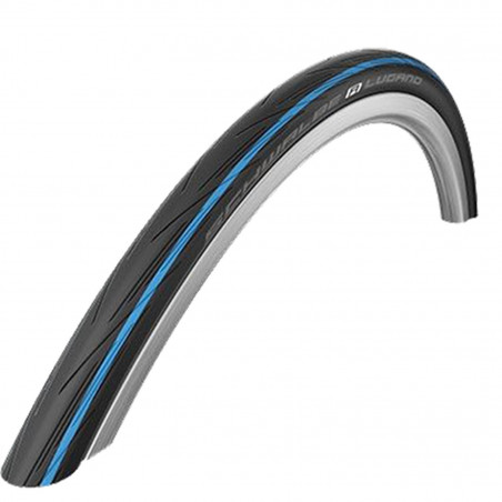 Pneu route 700x25 Schwalbe lugano tt noir/bleu tr (25-622)