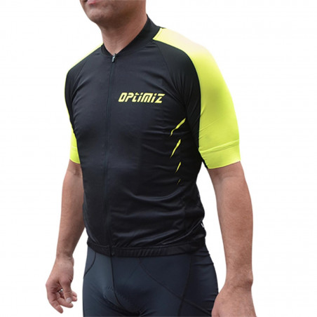 MAILLOT OPTIMIZ MC NOIR/JAUNE FLUO TAILLE S