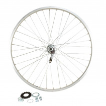 Roue vtt 26" ar ecrou. axe plein jante alu mach1. moy. velosteel coaster 18t retropedalage