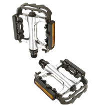 PEDALE VTT/ROUTE ALU OPTIMIZ CAGE CORPS NOIR AVEC ROULEMENT (PR) (CALE-PIEDS ADAPTABLE