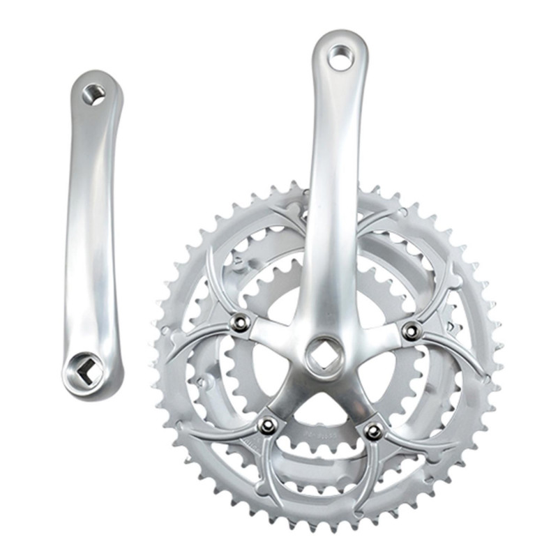 PEDALIER ROUTE TRIPLE 52-42-30D L170 PLATEAUX ET MANIVELLES ARGENT (AXE 122,5)