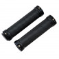 POIGNEE VELO OPTIMIZ LOCK ON DOUBLE NOIR EMBOUT ALU NOIR 130MM (PR)