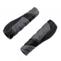 POIGNEE VELO OPTIMIZ CAOUTCHOUC RUBBER ERGONOMIQUE NOIR/GRIS AVEC BOUCHON 128MM (PR)